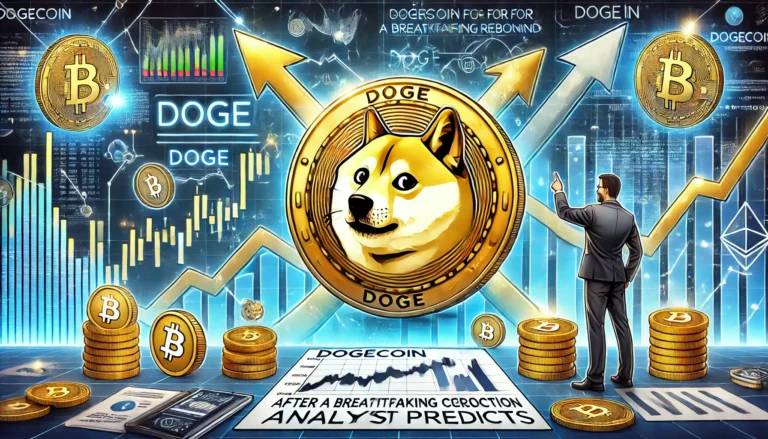 An Illustration Depicting The Topic Dogecoin Doge Gears Up For A Breathtaking Rebound After Key Corr.webp