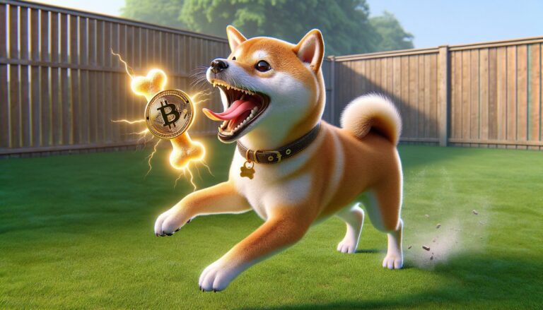 Shiba Inu Playing With Bone Token In Yard.jpg