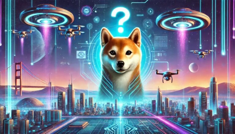 Dall·e 2025 01 13 11.10.51 A Futuristic Landscape Featuring A Shiba Inu Dog With A Question Mark Abo.jpeg