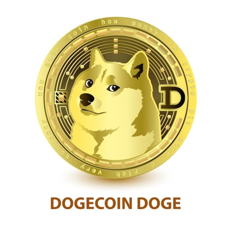 Dogecoin Doge Golden White Background Coin Cryptocurrency Blockchain Digital Future Currency 674449.jpeg